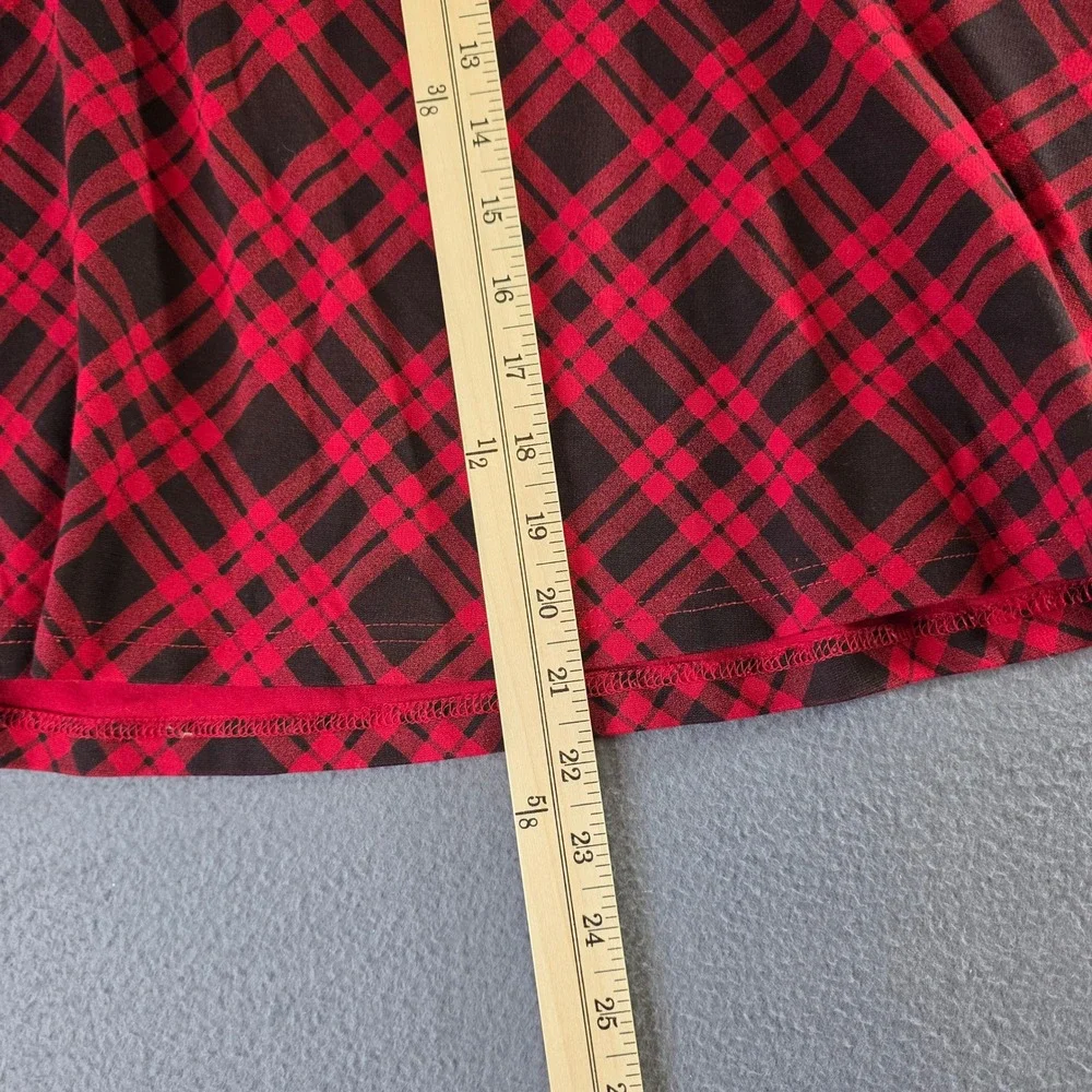 Torrid Red and Black Plaid Skater Skirt Plus Size 3 Mini Flared Tartan Check